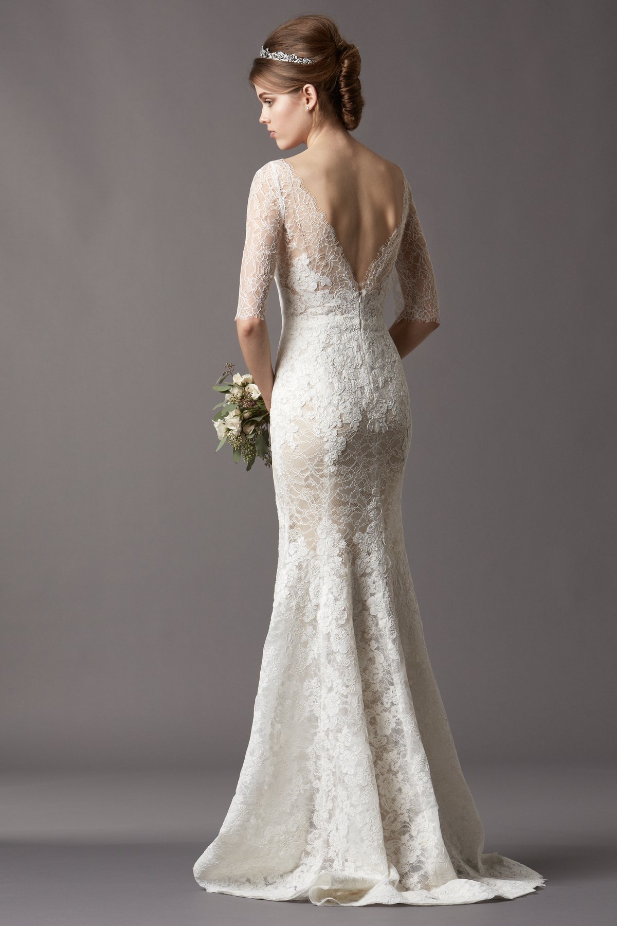 Lace sleeved wedding dress