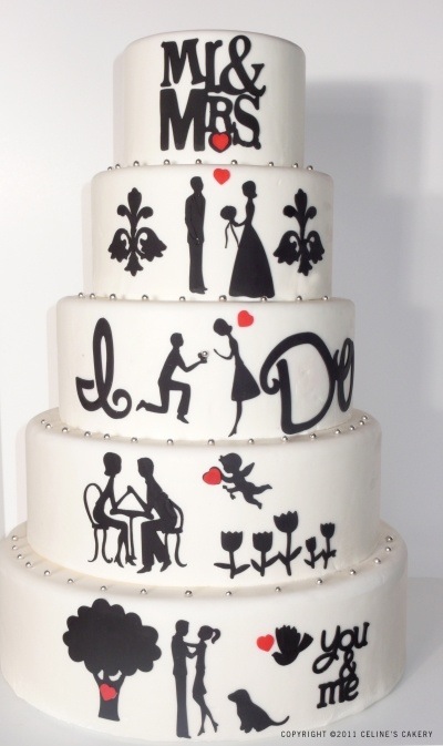 Cake In One – Much like story telling cakes, a bride and groom cake 