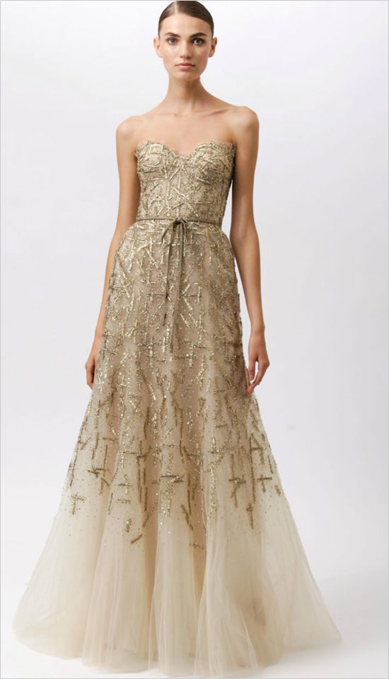 2014 Fall / 2015 Winter Wedding Dress Trends - Metallic Wedding Dresses